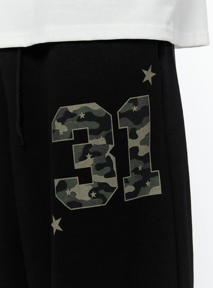 mens-camouflage-graphic-sweatpants-black-iu508