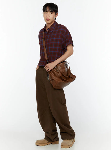 mens-rolled-sleeve-plaid-shirt-iu515