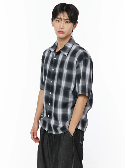 mens-plaid-short-sleeve-button-up-shirt-iu510