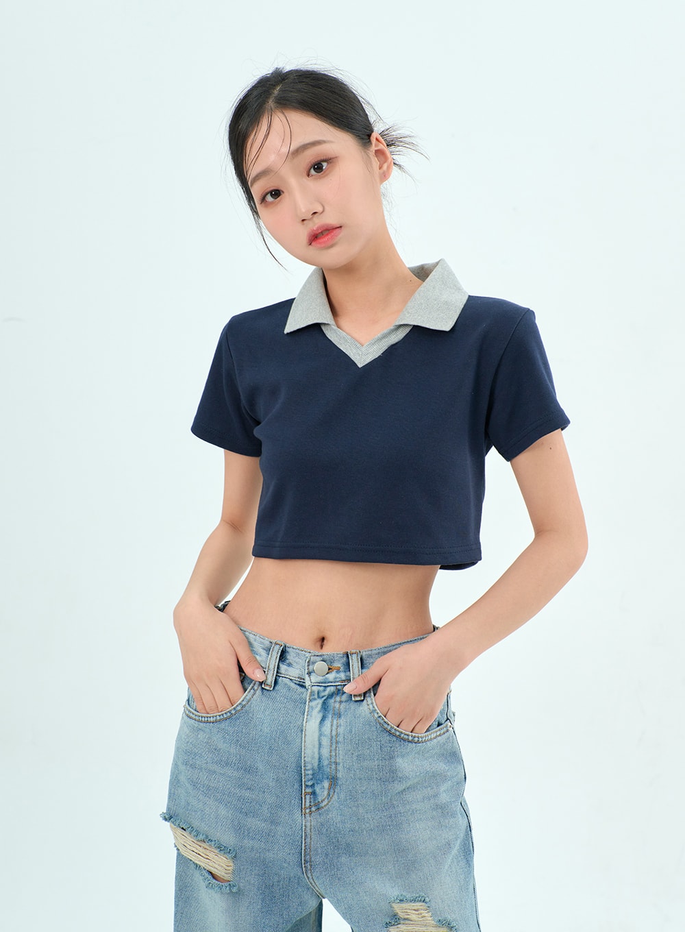 Cropped Polo Top BY308