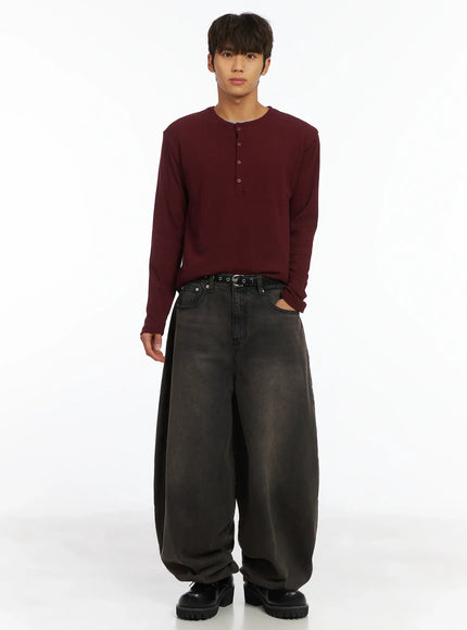 mens-layered-waffle-henley-long-sleeve-shirt-ij514