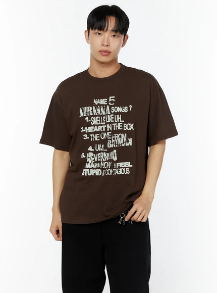 mens-oversized-graphic-tee-iu518 / Dark brown