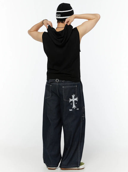 mens-hooded-zip-up-sleeveless-vest-iu516
