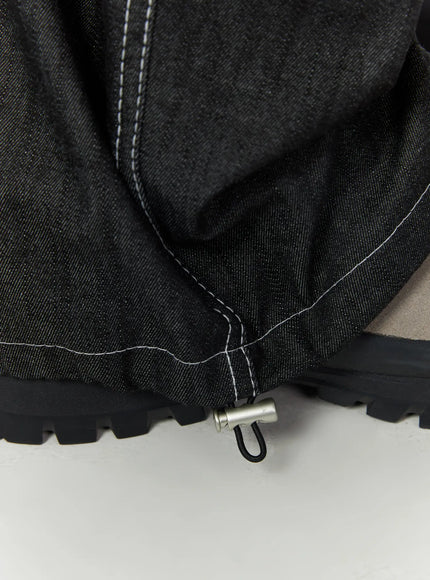 mens-plaid-pocket-drawstring-jeans-black-iu510