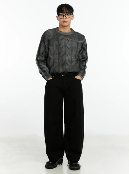 mens-black-curved-fit-wide-cotton-pants-if511
