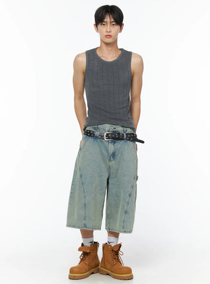 mens-ribbed-tank-iu510 / Dark gray