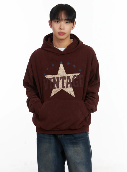 vintage-print-graphic-hoddie-id515 / Dark red