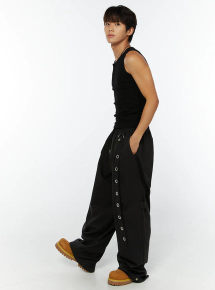 mens-eyelet-detail-wide-leg-pants-iy508-black