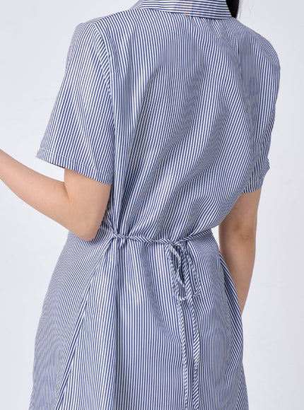 Pinstripe Mini Shirt Dress BA326