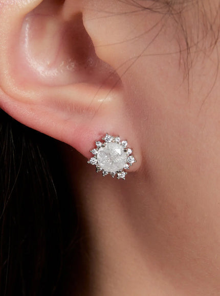 opal-stud-earrings-in528 / Silver