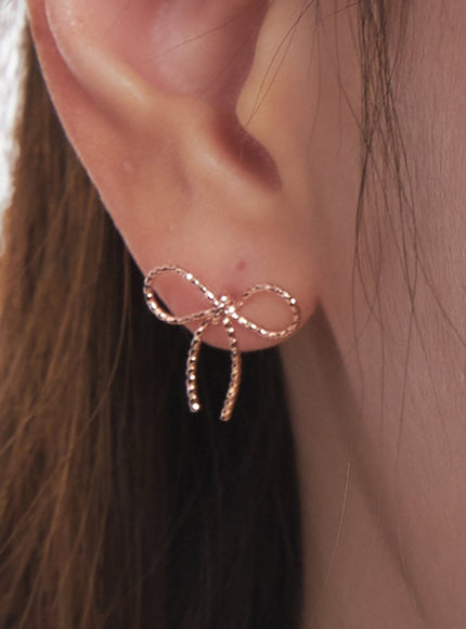 Rose Knot Ribbon Earrings IM531