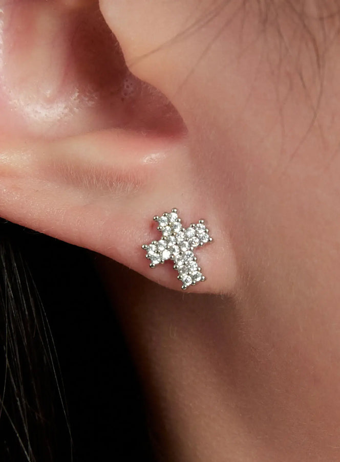 Classic Cross Stud Earrings IN528