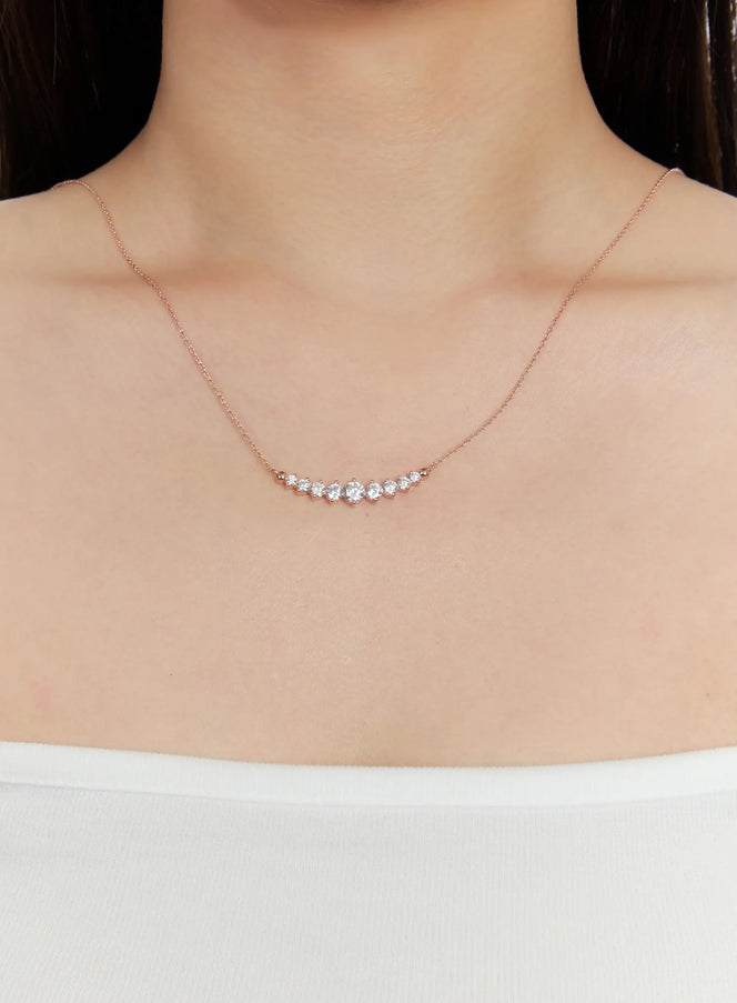 acc-smiley-gleam-necklace-kc1008 / Rose gold