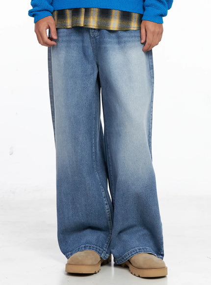 Men's Wide Leg Fit Denim Jeans IO417 - Acubi style | LEWKIN Men's Wide Leg Fit Denim Jeans IO417 - Acubi style | LEWKIN