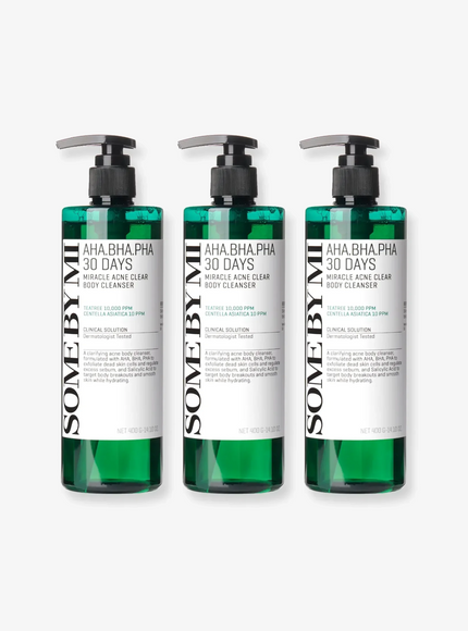 AHA, BHA, PHA 30 Days Miracle Acne Clear Body Cleanser Trio Set (400g*3ea)