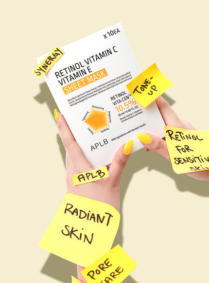 Retinol Vitamin C Vitamin E Sheet Mask Set (25ml * 10ea)