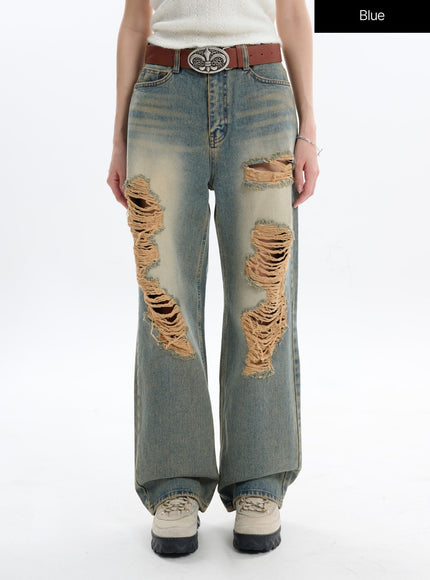 vintage-ripped-baggy-jeans-if413 / Blue