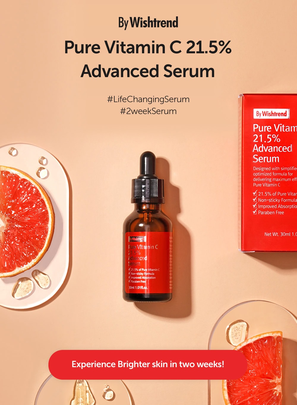 Pure Vitamin C 21.5 Advanced Serum (30ml) By Wishtrend KBEAUTY