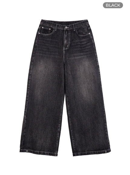 Men's Wide Leg Fit Denim Jeans IO417 - Main Image
