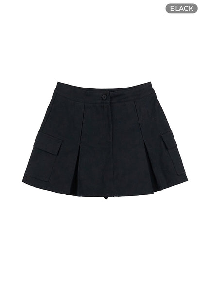 pocket-pleated-cargo-mini-skirt-is427