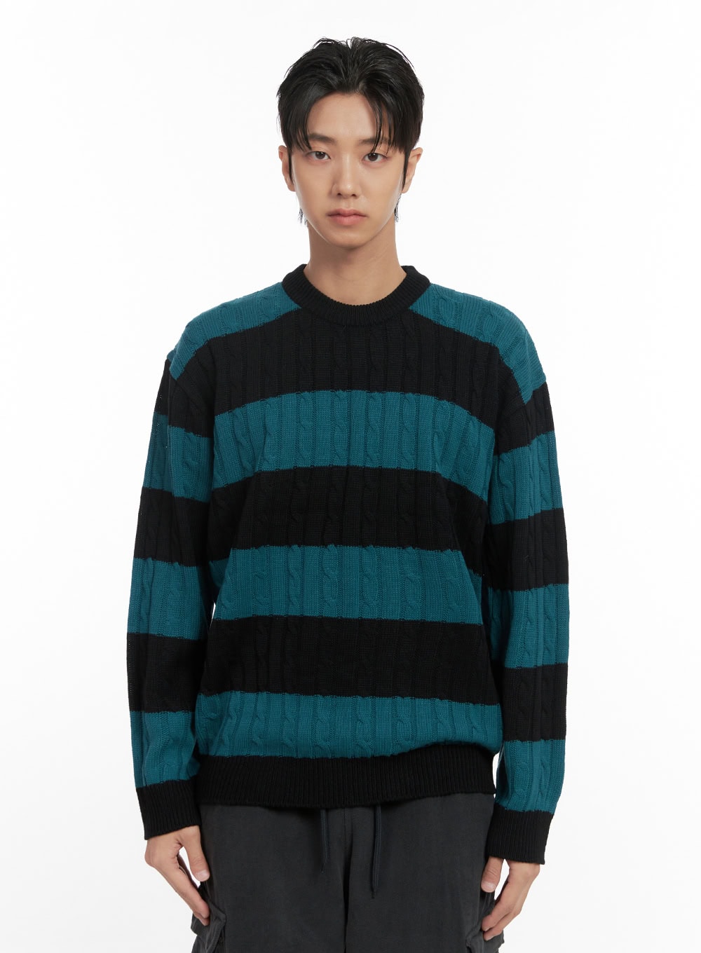 mens-stripe-cable-knit-sweater-id413