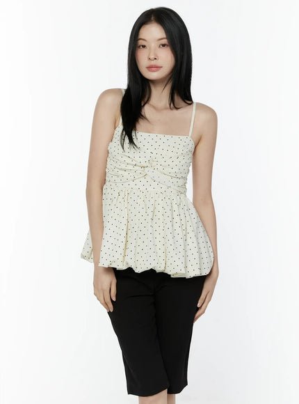 polka-dot-twist-detail-tank-top-iu505