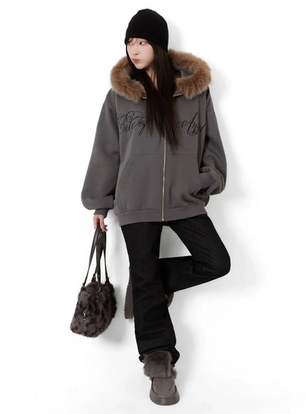 faux-fur-printed-zip-up-hoodie-id531
