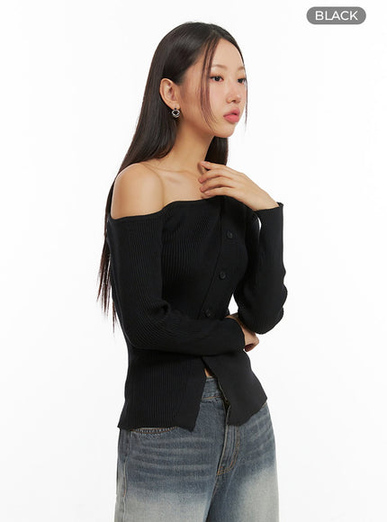 one-shoulder-buttoned-slim-cardigan-is402