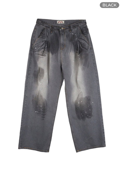 mens-printed-wide-fit-pintuck-washed-jeans-is419