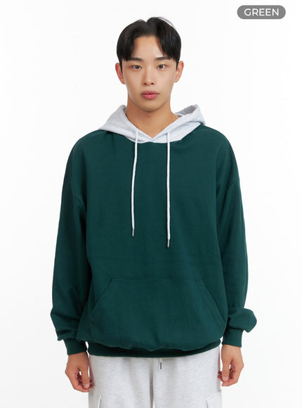 mens-contrasting-hoodie-green-iu414