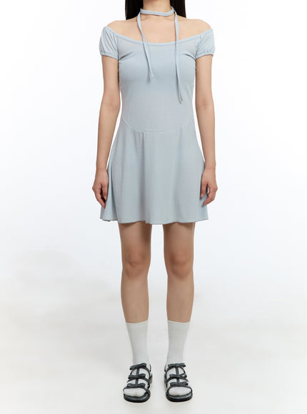 flare-mini-dress-with-scarf-set-iu503