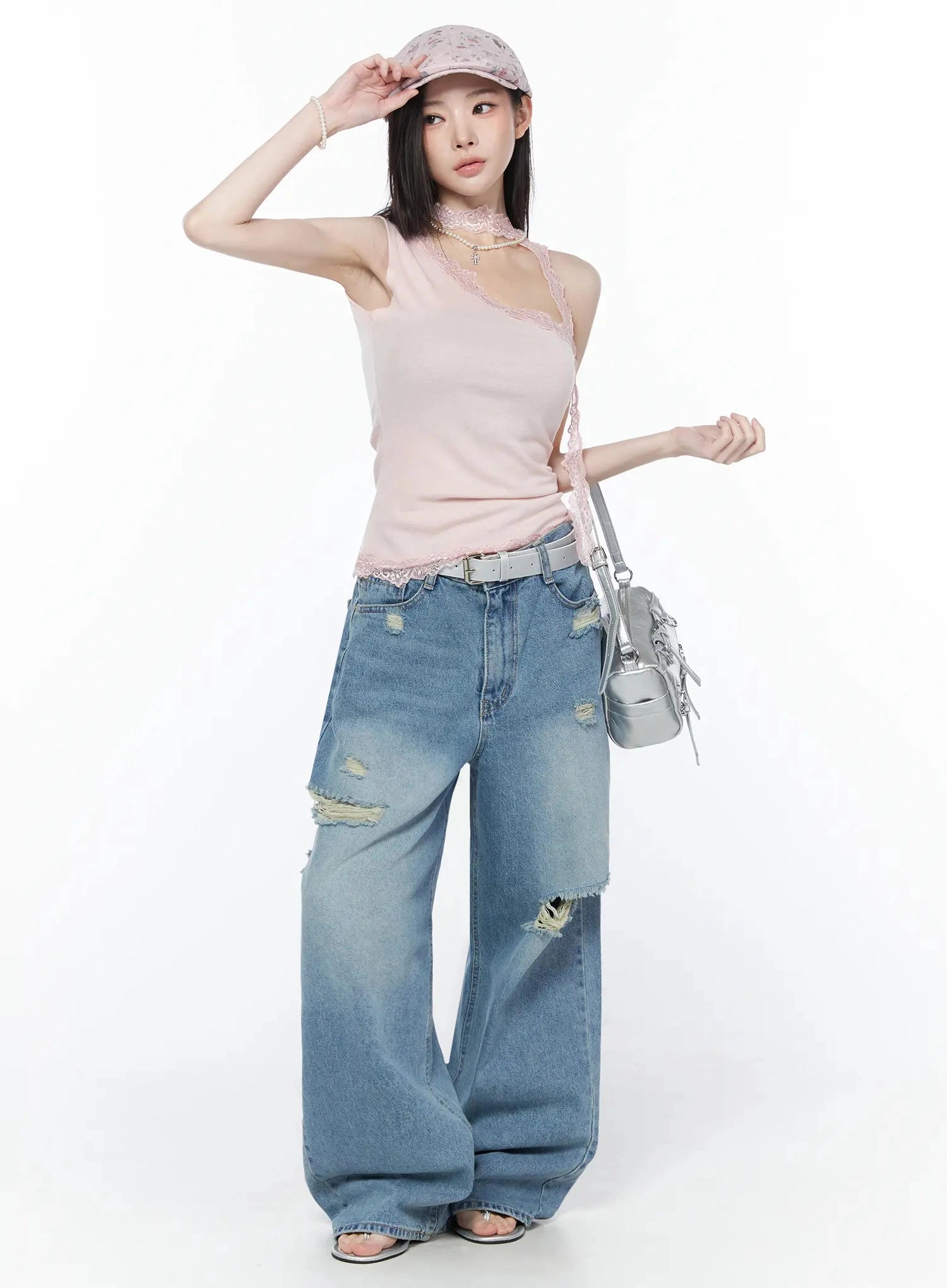 lace-trim-asymmetric-tank-top-iu512