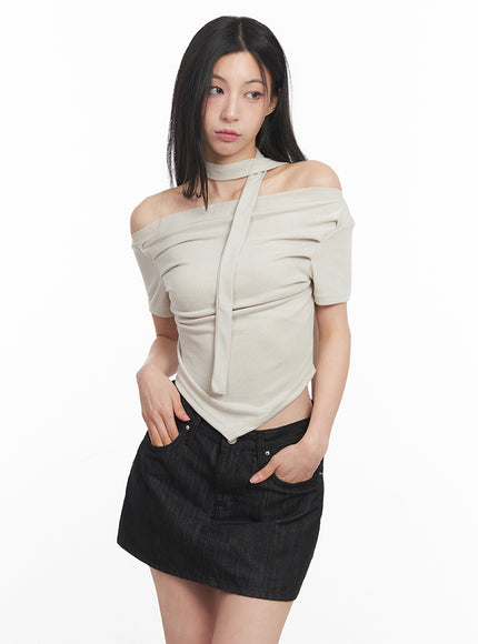 off-shoulder-crop-tee-scarf-set-iy516