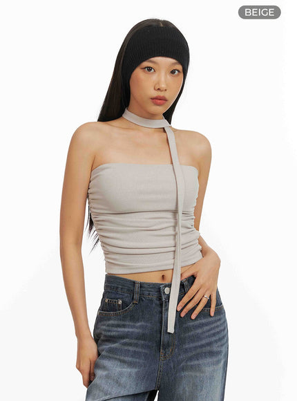 shirred-tube-top-with-scarf-set-iy422