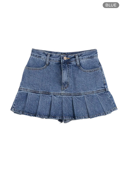 denim-pleated-mini-skirt-io409