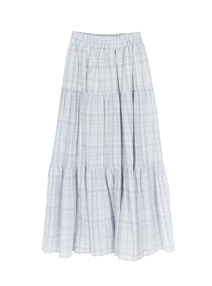 plaid-ruffle-long-skirt-iu519