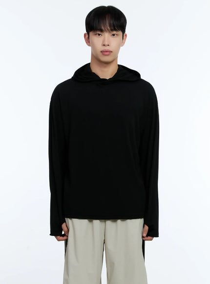 mens-layered-hoodie-tee-il517 / Black