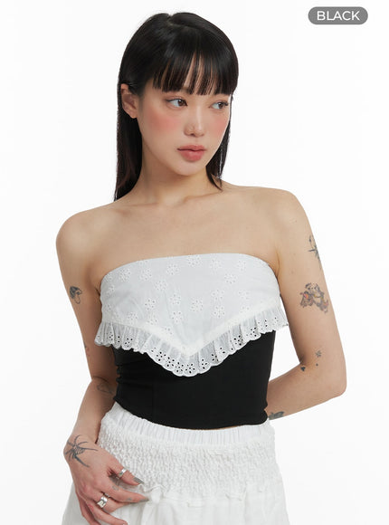 lace-tube-top-if423 / Black