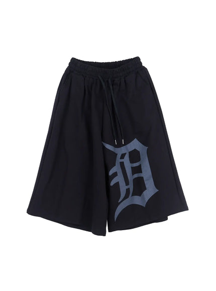 mens-graphic-sweatshorts-il521 / Black