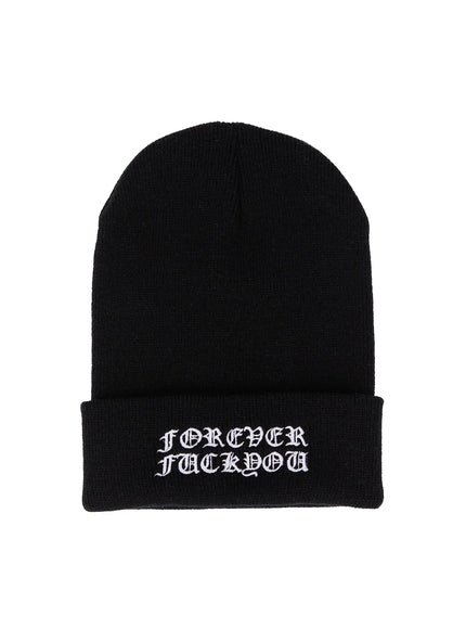 mens-forever-embroidered-beanie-il514 / Black