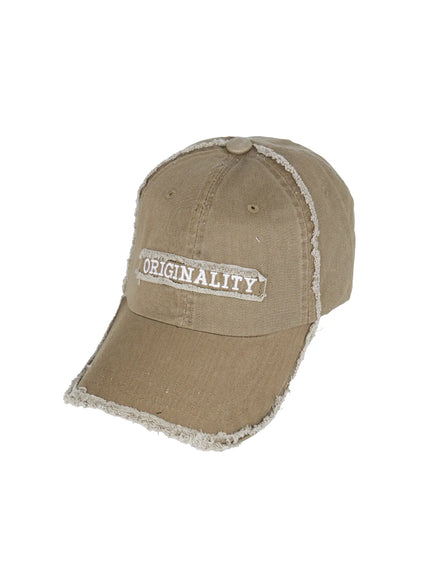 vintage-raw-edge-baseball-cap-il511 / Dark green