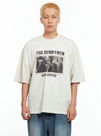 mens-mini-poster-graphic-tee-il511 / Light beige