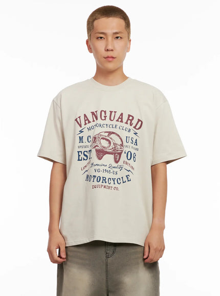 mens-vanguard-graphic-tee-il521 / Light beige