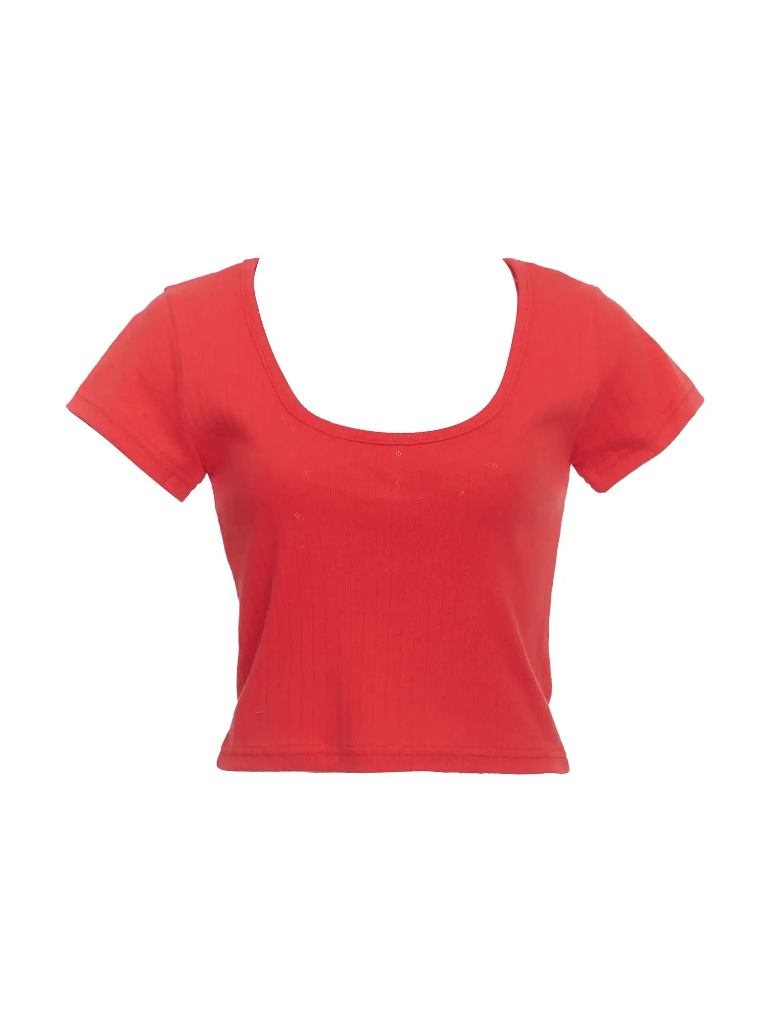 cotton-casual-scoop-tee-ic503 / Red