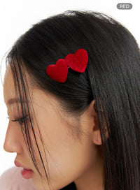 hearts-hair-clip-if421 / Red