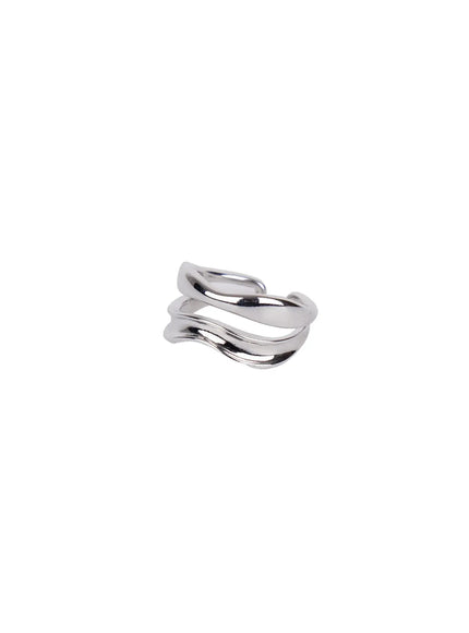 bold-double-wave-ring-in510 / Silver