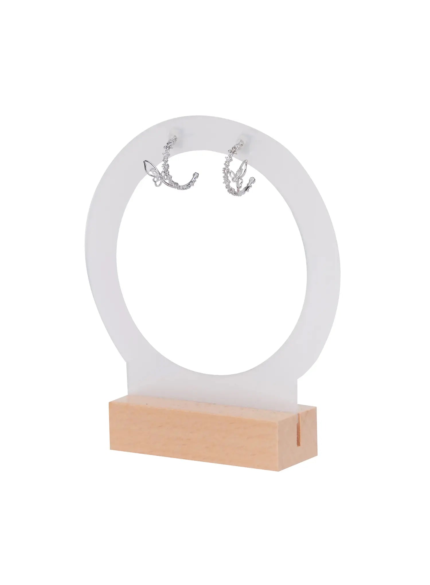 cubic-wing-charm-hoops-in510 / Silver