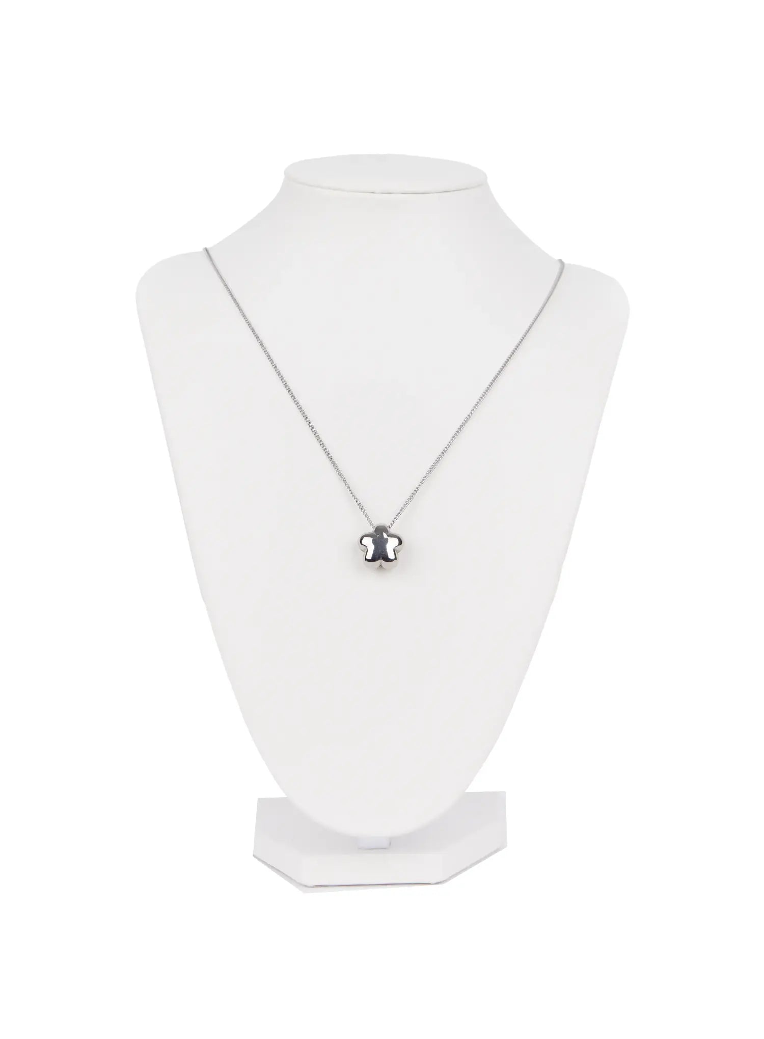 balloon-style-flower-charm-necklace-in510 / Silver