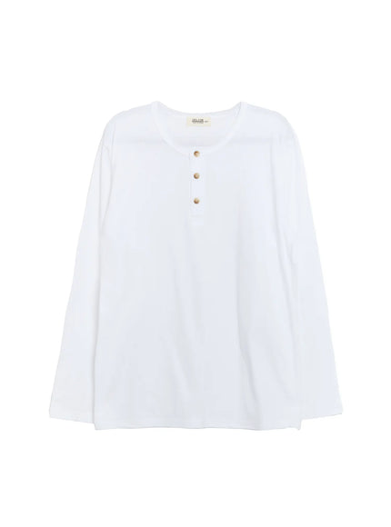 mens-henley-neck-long-sleeve-tee-ig512 / White