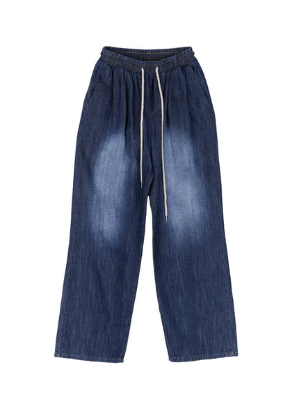 men-s-pintuck-denim-sweatpants-dark-blue-iy529